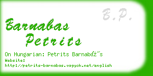 barnabas petrits business card
